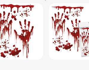 Adesivo para Espelho Scary Night Mãos Sangue - 02 unidades
