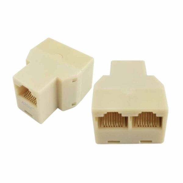 Conector RJ11 duplo emenda 2 RJ11 para 1 rj11 femea 6 vias linha telefônica internet telefone modem - Imagem 2
