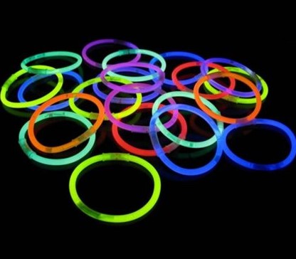 PULSEIRA NEON PARA FESTAS CORES SORTIDAS - TUBO COM 100 UNIDADES. - Imagem 2