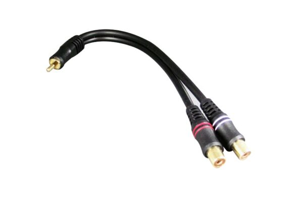 Cabo RCA de áudio em Y com 2 Femea e 1 macho para som jack - Imagem 2